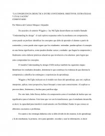 “LA CONGRUENCIA DIDÁCTICA ENTRE CONTENIDOS, OBJETIVOS, ESTRATEGIAS Y EVALUACIÓN”. Página 1