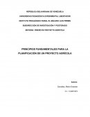 PRINCIPIOS FUNDAMENTALES PARA LA PLANIFICACIÓN DE UN PROYECTO AGRÍCOLA