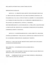 REGLAMENTO INTERNO PARA CONDUCTORES DE SITIO. Página 1