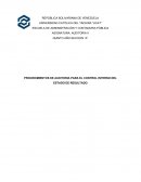 Procedimientos de Auditoria Para el Control Interno de los ER