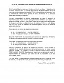 Acta de eleccion para terna de gobernador distrital