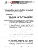 Revisa las lecturas «Primera situación para la reflexión pedagógica»