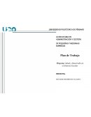 Plan de Trabajo Proyecto: Salud y Desarrollo en el Entorno Escolar