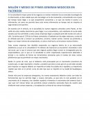 MILLÓN Y MEDIO DE PYMES GENERAN NEGOCIOS EN FACEBOOK