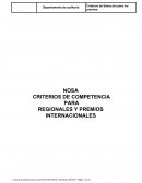 CRITERIOS DE COMPETENCIA PARA REGIONALES Y PREMIOS INTERNACIONALES