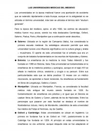 LAS UNIVERSIDADES MEDICAS DEL MEDIEVO. Página 1