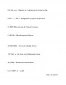 Metodologías de Mejora. ACTIVIDAD 1. Ciclo de Calidad