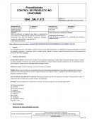 Procedimiento de control de producto no conforme en una empresa