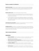 Factores a considerar en la distribución