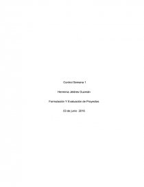 Formulación Y Evaluación de Proyectos Control. Página 1