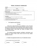 PRUEBA DE LENGUAJE Y COMUNICACIÓN
