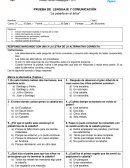 PRUEBA DE LENGUAJE Y COMUNICACIÓN “La cabaña en el árbol”