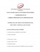 INFORME FINAL DEL PROYECTO DE PROMOCIÓN DEL BIEN COMÚN ‘’ENSEÑAR AL QUE NO SABE’’