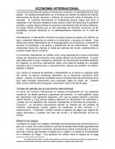 Economia internacional. Temas de estudio de la economía internacional