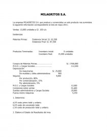 CASO MILAGRITOS S.A.. Página 1