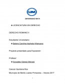 Derecho Romano. Proyecto presentado para Exposición