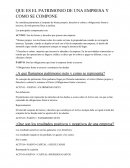 QUE ES EL PATRIMONIO DE UNA EMPRESA Y COMO SE COMPONE