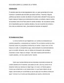 REFLEXION SOBRE EL CUIDADO DE LA TIERRA