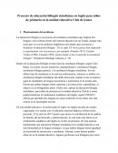 Proyecto de educación bilingüe simultánea en inglés para niños de primaria en la unidad educativa Club de leones