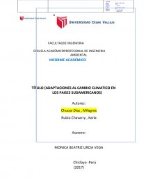 TÍTULO (ADAPTACIONES AL CAMBIO CLIMATICO EN LOS PAISES SUDAMERICANOS). Página 1