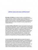 ¿Define cada una de estas certificaciones?