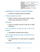 CUESTIONARIO DE LA LECTURA: “TOXICOLOGÍA FORENSE”.