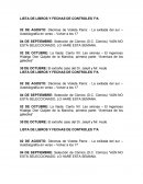 LISTA DE LIBROS Y FECHAS DE CONTROLES