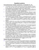 Equilibrio químico. Concentraciones molares, presiones y constantes Kc y Kp.