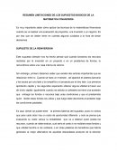 RESUMEN LIMITACIONES DE LOS SUPUESTOS BÀSICOS DE LA MATEMATICA FINANCIERA