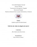 Calidad en gestión del talento humano Informe de video la alegría de servir