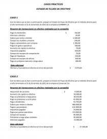 CASOS PRACTICOS ESTADO DE FLUJOS DE EFECTIVO. Página 1