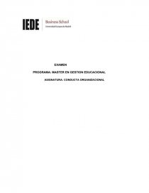 EXAMEN PROGRAMA: MASTER EN GESTION EDUCACIONAL. Página 1
