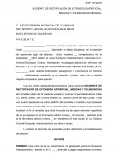 INCIDENTE DE RECTIFICACIÓN DE EXTENSIÓN SUPERFICIAL, MEDIDAS Y COLINDANCIAS