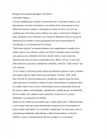 Cultivation Analysis. Página 1