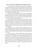 ENSAYO SOBRE LA EXPERIENCIA COMO APRENDIZ Y MAESTRO