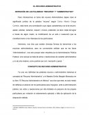 LA DEFINICIÓN DE LAS PALABRAS “RECURSO” Y “ADMINISTRATIVO”