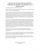 REPORTE DE INTEGRACION DEL ESQUEMA CORPORAL DEL MENOR JUAN MENDOZA, DE 7 AÑOS DE EDAD