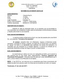 La alumna acude a Enfermería el día 31 de Julio del presente año a las 09:35 hrs., por presentar “Torcedura Pie Izquierdo”.