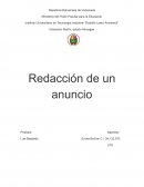 Extensión Martín, estado Monagas Redacción de un anuncio