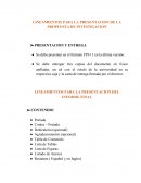 LINEAMIENTOS PARA LA PRESENTACION DE LA PROPUESTA DE INVESTIGACION