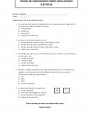 PRUEBA DE CONOCIMIENTO INSTALACIONES ELECTRICAS
