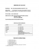 MEMORIA DE CALCULO TIPO DE OBRA : CASA HABITACION