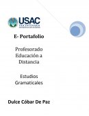 E- Portafolio Profesorado Educación a Distancia Estudios Gramaticales