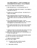 UNA FORMA SENCILLA Y CORTA DE PROBAR LOS CONOCIMIENTOS EN INGLES DE UNA PERSONA