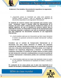 Evidencia 4: Foro temático, Documentación requerida en la negociación internacional. Página 1