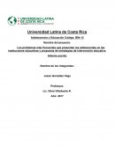 Los problemas más frecuentes que presentan los adolescentes en las instituciones educativas y propuesta de estrategias de intervención educativa