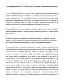 Cuales son las Dificultades y desafios en La Construcción del Socialismo Bolivariano en Venezuela
