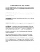 DEFINICION DE COSTOS – TIPOS DE COSTOS
