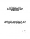 PROPUESTA DE ESTRATEGIAS PUBLICITARIAS QUE PERMITAN IMPULSAR EN POSICIONAMIENTO DE MARCA DE LA EMPRESA MULTISERVICIOS “HERMANOS ACOSTA M. C.A.”