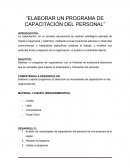 Elaborar un programa de capacitación del personal